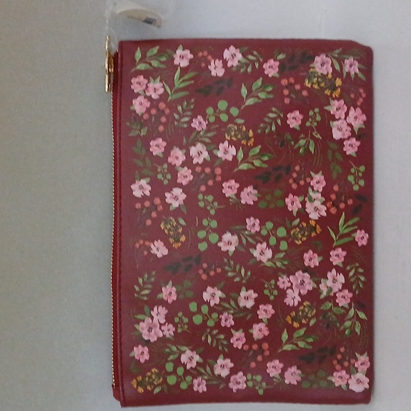 Floral Zipper Pouch with Gold Accents - Picture 2 of 2